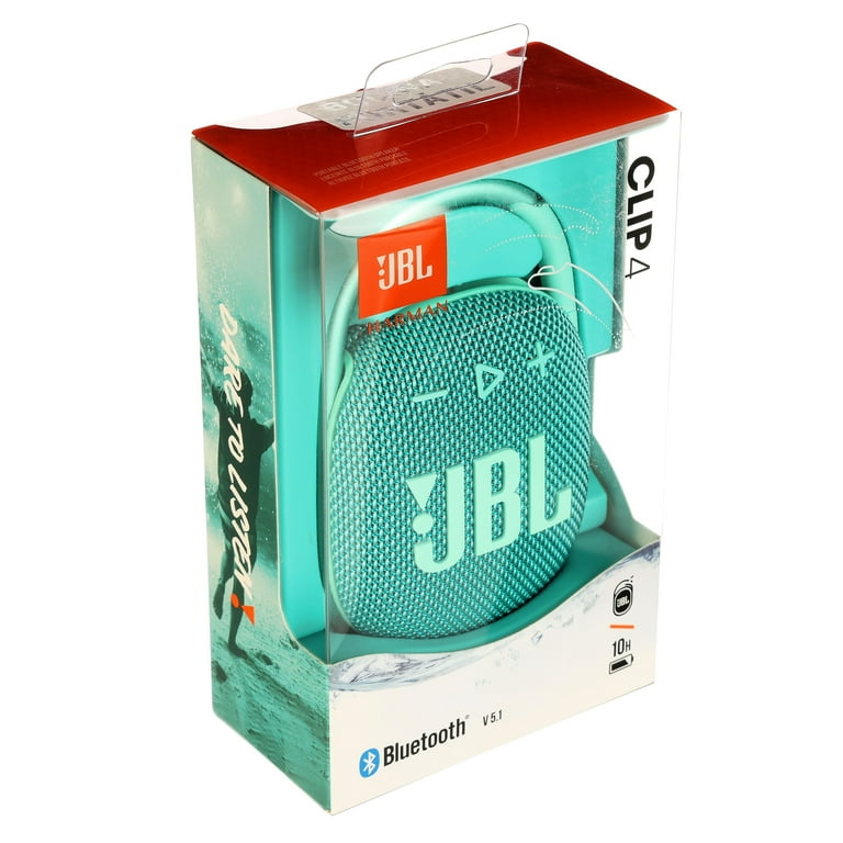 JBL - JBL Bluetoothスピーカー CLIP4 BLUE JBL CLIP4 Portable Bluetooth Speaker Blue JBLCLIP4BLUAM
