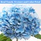thumbnail image 2 of Kmise Hortensias Flores Artificiales 22 Hortensias De Látex Realistas De Tacto Real Hortensias De Imitación Grandes Para Decoración Del Hogar Ramos De Boda Azul Claro 5 Piezas, 2 of 5