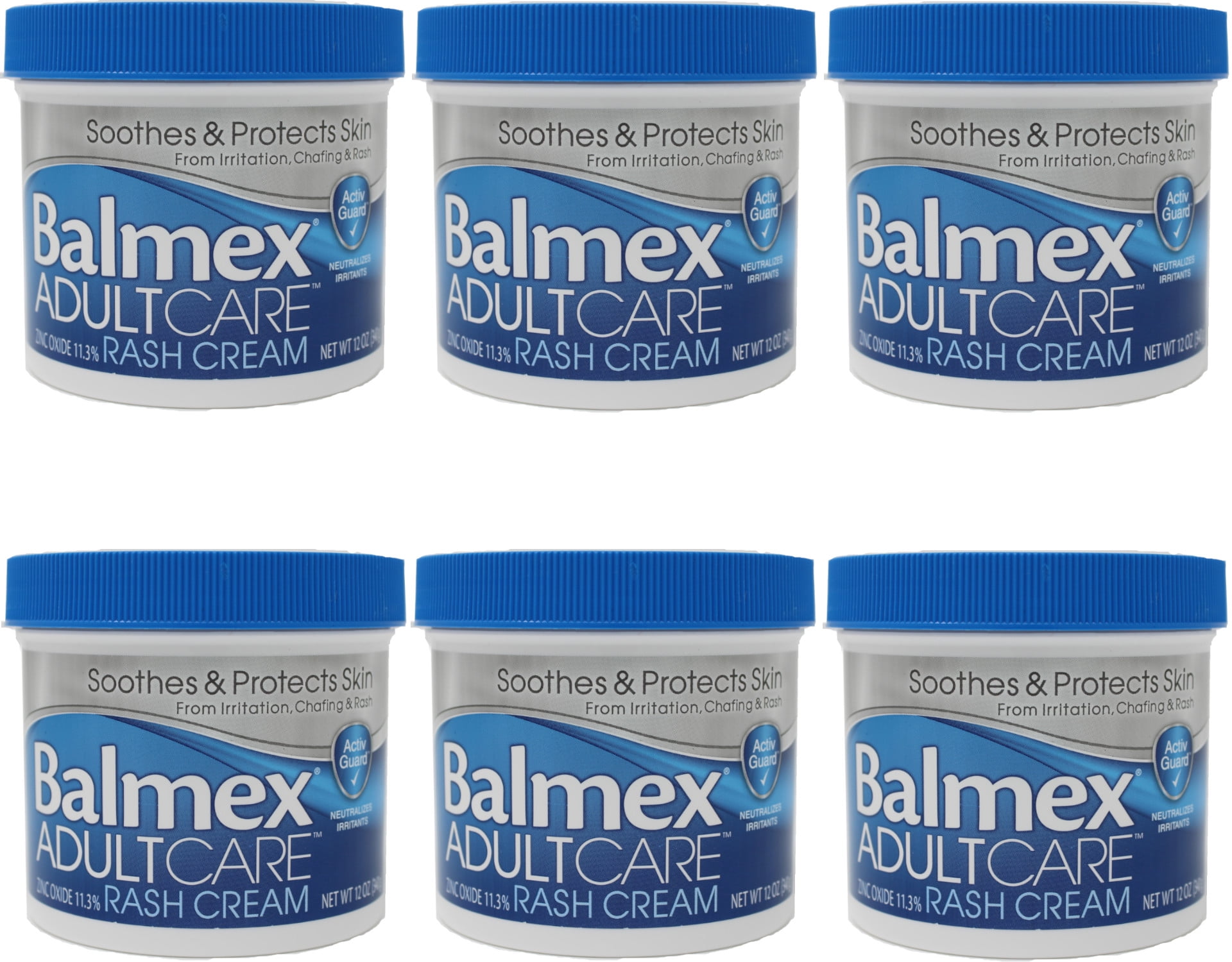 6 Pack Balmex Adult Care Rash Cream 12oz Each