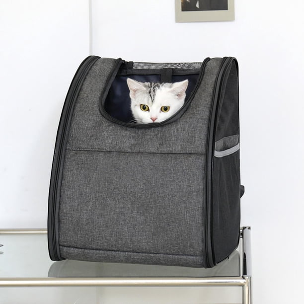 Bolso Transportín Plegable Para Gatos Y Perros | Portador De Mascotas Aprobado Para Aerolíneas | Tela Oxford 600D Con Correa De Hombro, Colchoneta Y Bolsillos | Negro