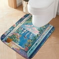 thumbnail image 2 of Yayeee Bath Rugs for Bathroom Floor Set of 2 Non Slip Fluffy Soft Absorbent Mat, Blue Sea, 2 of 7