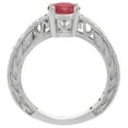 thumbnail image 2 of 14K White Gold Natural HQ Ruby Ring Oval 8x6 mm Diamond Accents, size 9.5, 2 of 4