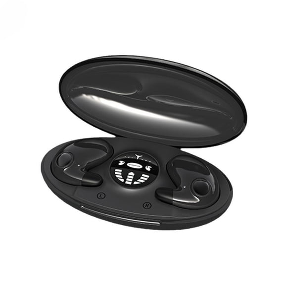 Black Bluetooth 5.3 Sleep Earbuds Mini TWS Wireless Earphones with Charging Case Touch Control Waterproof Invisible Sleeping Headphones for Side Sleepers Workout Travel
