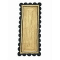 thumbnail image 2 of 2.6x16 Ft Black & Natural Jute Premium Scalloped Jute Rug – Handcrafted Natural Braided Carpet for Living Room, Bedroom, Entryway – Boho Home Decor, 2 of 5
