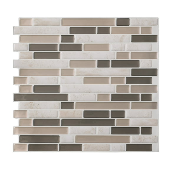 Tack Tile Peel & Stick Vinyl Backsplash Small Mosaic Brown (Pack of 3)