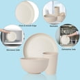 thumbnail image 5 of 18 count Wheat Straw Dinnerware Sets, Unbreakable dish Set  Plates, Bowls, and Cups Set dishes Dishwasher Microwave Safe for Kitchen Outdoor Travel Camping (Beige), 5 of 6