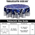 thumbnail image 2 of Winter Tablecloth Round - Blue Snowflake Round Table Cloths 60 Inch Snowy Xmas Reindeer Table Cover for Dinner Kitchen Picnic, 2 of 8