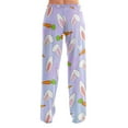 thumbnail image 6 of FrzhBrz Easter Pajama Pants Women Cute Bunny Pj Bottoms Cute Easter Graphic Comfy Wide Leg Drawstring Pajama Lounge Pants, 6 of 6