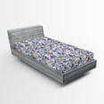 thumbnail image 2 of Ambesonne Vintage Fitted Sheet, Watercolor Spring Flower, Twin Size, Ceil Blue Earth Yellow, 2 of 5
