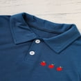 thumbnail image 3 of ZEHJUHAN Baby Boy Back to School Set Apple Embroidery Short Sleeve Lapel T-shirt Striped Shorts Outfit Blue，4Y, 3 of 7