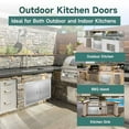 thumbnail image 5 of Outdoor Kitchen Doors 28W x 19H Inch BBQ Doors, Access Door with Hidden Handles& Hooks Double Access Cabinet Door, Flush Mount for Grilling Station, Outdoor Kitchens BBQ Island& Cabinet, 5 of 6