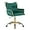 Green, variant on YEXJ Modern Velvet Home Office Desk Chair with Hand Woven Backrest, Upholstered Adjustable Makeup Vanity Chair with Armrest and Golden Metal Base with Wheels for Living Room Bedroom Study(Bule)