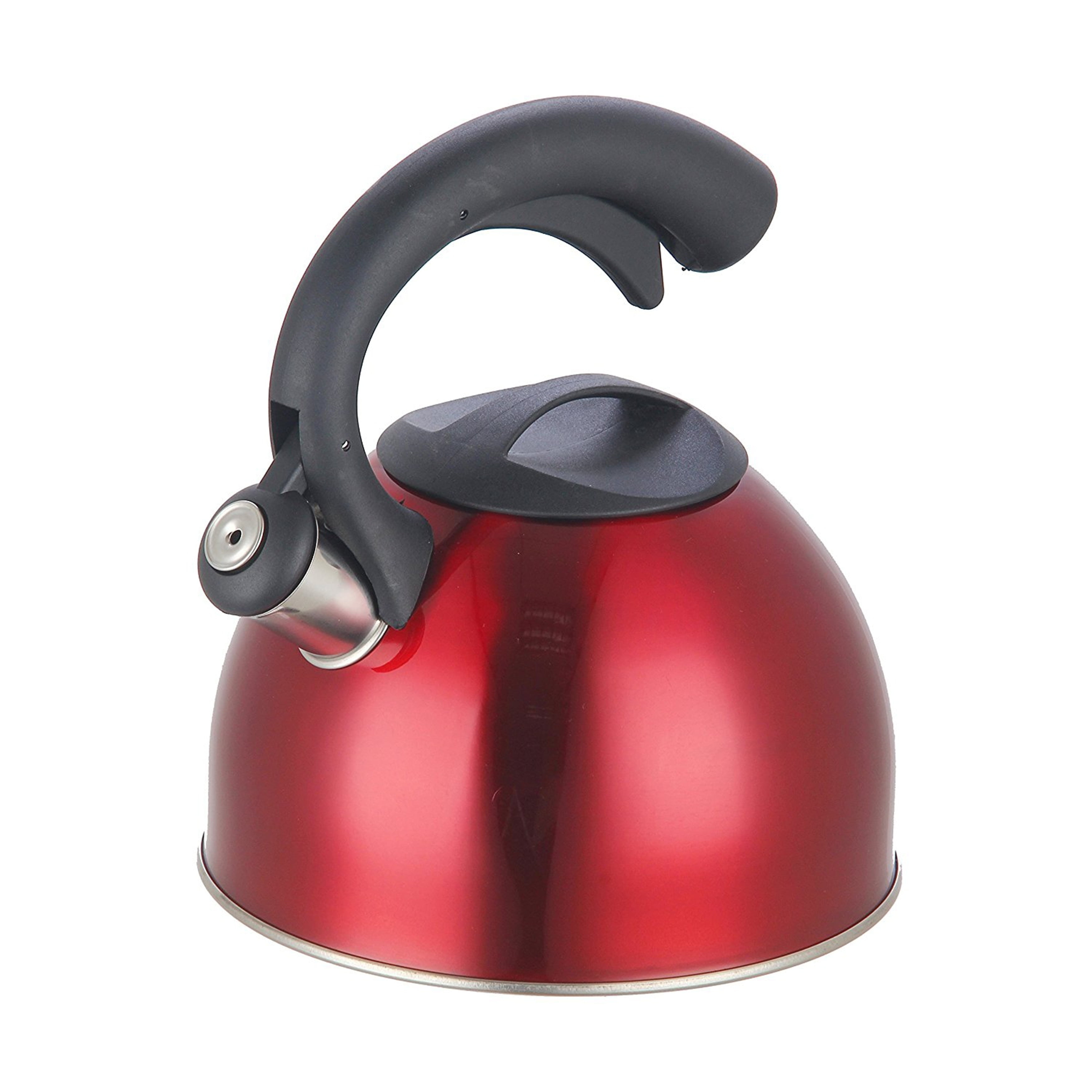 Whistling Tea Kettle with Cool Grip Ergonomic Handle in Red Walmart