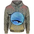 thumbnail image 3 of Sudadera con capucha holgada con estampado de ballenas y medusas para hombre, ropa de calle Harajuku, ropa Y2k, otoño, 3 of 4