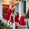thumbnail image 6 of KAWELL Adult Child Christmas Santa Claus Robe Hooded Cloak, Mrs Santa Claus Velvet Hooded Cape Christmas Robe, 6 of 8