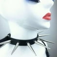 thumbnail image 5 of HOOUN Long Spike Choker Punk Faux Leather Collar Big Rivets Necklace Accessor-lq_-Coffee, 5 of 9