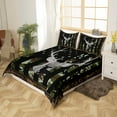 thumbnail image 3 of Camo Green Duvet Cover American Flag Comforter Cover, Camouflage Hunting Deer Animal Print Bedding Set Queen Rustic Branches Leaves Farmhouse Style Quilt Cover 3 Pieces, 3 of 5