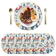thumbnail image 5 of Ryvnso Christmas Santa Claus Skating Round Plate Mats Dining Table Placemat Set of 4 for Holiday Decoration, 5 of 7