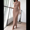 thumbnail image 2 of Vestido Ajustado Fruncido para Mujer Color Caqui L, 2 of 7