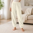 thumbnail image 2 of YABCSAZ Sherpa Pajama Pants for Women Soft Elastic Wasit Fluffy Pj Pants Soft Warm Comfy Winter Indoor Lounge Joggers Fleece Lined Sleepwear Bottoms, 2 of 10