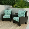 thumbnail image 2 of Jordan Manufacturing 46.5" x 24" Vesey Sea Mist Blue and Green Quatrefoil Rectangular Outdoor Deep Seat Chair Cushion Set with Welt, 2 of 11