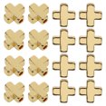 thumbnail image 3 of 40 Pcs Gold Plated Beads for Diy Projects Experienced Jewelry Makers Round Gold Cross Design, 3 of 9