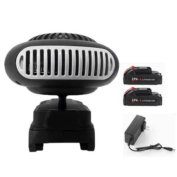 Portable Battery Powered Space Heater Small Electric Thermostat Heater Outdoor Defrosting Defogging with 2 Batteries 1 Charger