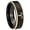 Black And Gold Step Edge, variant on Aries Zodiac Concave Black Tungsten Men Ring 10MM