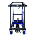 thumbnail image 3 of CHEERFUN Hydraulic Lift Trolley, 500 LBS Capacity, Heavy-Duty Material Handling Cart with 4 Wheels, BLACK+BLUE, 3 of 11