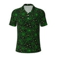 thumbnail image 2 of Daiia Green Bright Web with Spiders Pattern Men’s Polo Shirts,Solid Deck Shirt,Classic Fit, Breathable Cotton Polo for Casual and Sport Wear-X-Large, 2 of 7