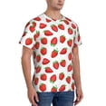 thumbnail image 2 of Vsdgher Strawberries Print Men's Dry Fit Mesh Athletic Shirts Moisture Wicking Tennis T-Shirt Tops, 2 of 9
