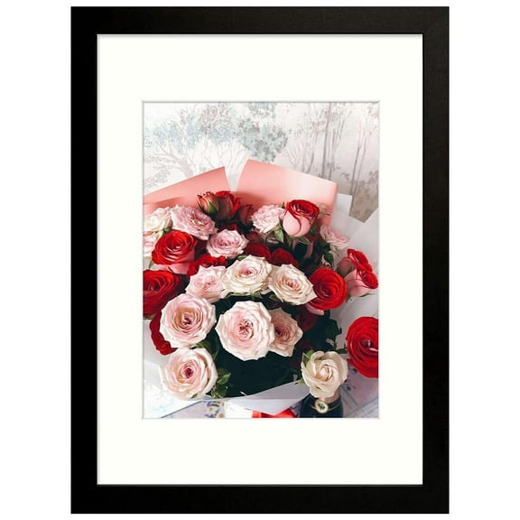 Golden State Art 12x16 Picture Frame Matted to 8.5x11, Balck, 1-Pack