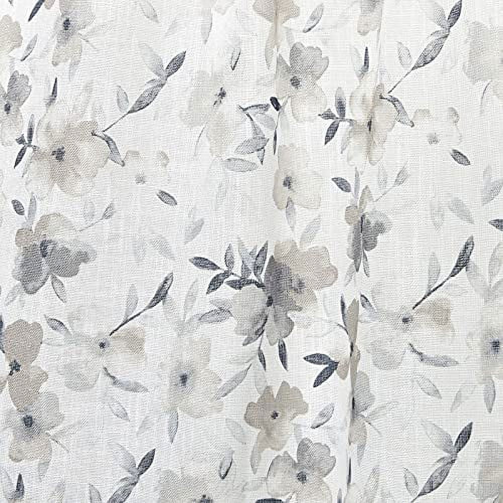 Nicole Miller New York Hattie Light Filtering, Semi Sheer Rod Pocket Curtain Panels, 54"x108", Grey, Set of 2