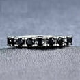 thumbnail image 2 of Sparkle Jewels Eternity Round Cut Black Cubic Zirconia 925 Sterling Silver Wedding Anniversary Band Ring, 2 of 3
