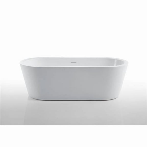 Miseno MNO7132SFSO 71 in. Free Standing Acrylic Soaking Tub with Center, White