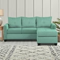 thumbnail image 3 of Saltoro Sherpi Contemporary Sectional Sofa With Reversible Chaise , Teal Green, 3 of 8