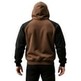 thumbnail image 5 of Color Block Hoodie Men Novelty Casual Long Sleeve Work Athletic Hoodies Sweatshirts Winter Drawstring Hooded Pullover with Kangaroo Pocket Light Brown L, 5 of 5