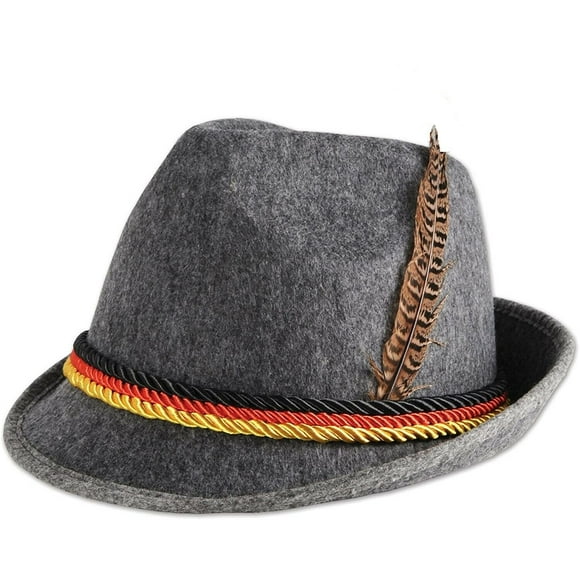 German Bavarian Alpine Fedora Hat Oktoberfest with Feather