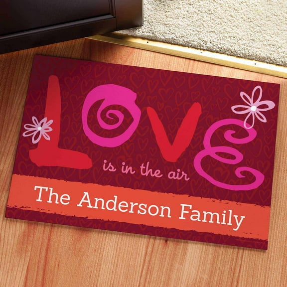 Personalized Robin Zingone Love Is In The Air Doormat