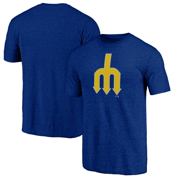 Men's Royal Seattle Mariners Cooperstown Official Logo Tri-Blend T-Shirt