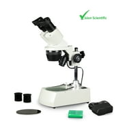 Vision Scientific VMS0002-RC-12-ES15 Binocular Stereo Microscope, 10x Widefield Eyepiece, pair of 15x Widefield Eyepiece, 1x and 2x Objectives, 10x, 20x, 15x and 30x Magnification