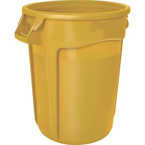 Yellow Vented Trash Container, for Landscapers/Construction Sites/Restaurants/Back of House/Offices/Warehouses/Commercial Environments
