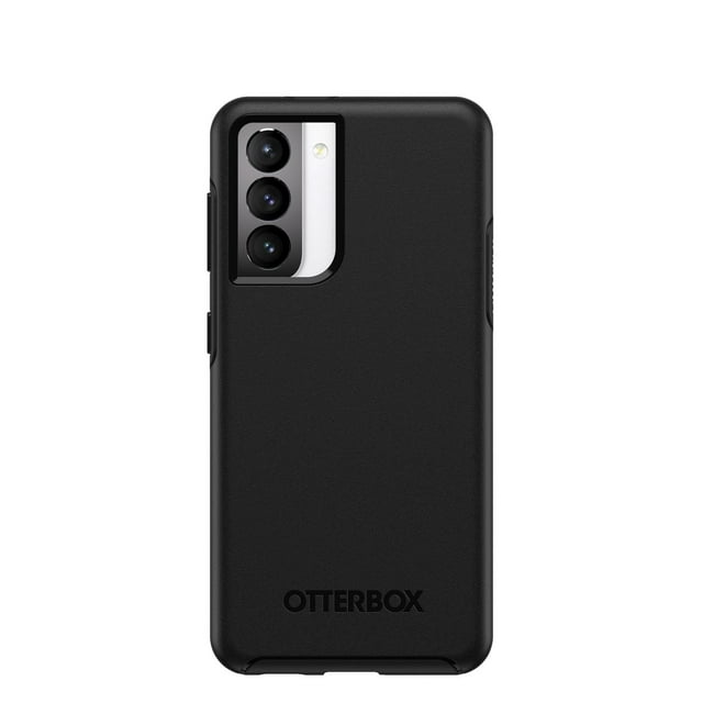 Otterbox Symmetry Galaxy S21 5g Noir Étui de Téléphone Profil Mince avec Fini Noir Mat, Bords Surélevés pour protection de l'Appareil Photo et de l'Écran, protection durable contre les Chutes et Conception à Enclenchement Facile Idéale pour un Usage Quotidien et compatible avec la Recharge Sans Fil.