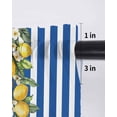 thumbnail image 6 of Blue Stripes Lemon Curtains 45 Inch Length, Sheer Curtains for Bedroom Living Room Window Spring Fruit Flowers Leaves Line Rod Pocket Voile Drapes Kitchen Curtains Small Half Window 52"x45" 2 Panels, 6 of 6