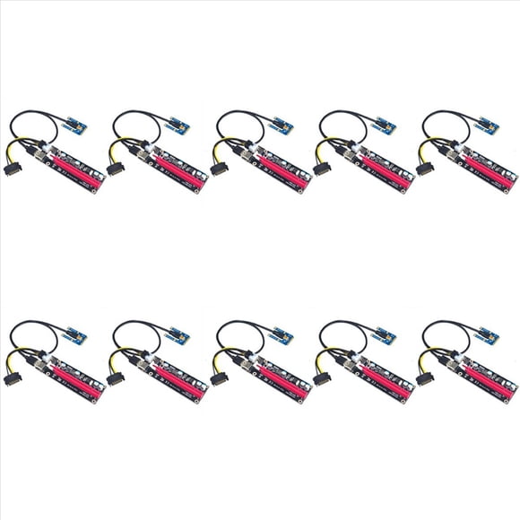 10X Mini PCIe To PCI 16X Riser for Laptop External Graphics Card EXP GDC BTC Miner MPCIe To PCI-E Slot Card,Black & red