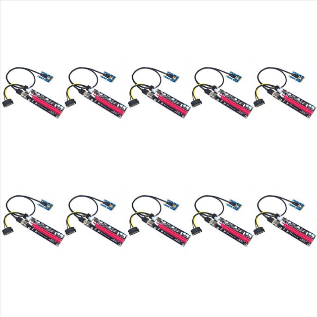 10X Mini PCIe To PCI 16X Riser for Laptop External Graphics Card EXP GDC BTC Miner MPCIe To PCI-E Slot Card,Black & red