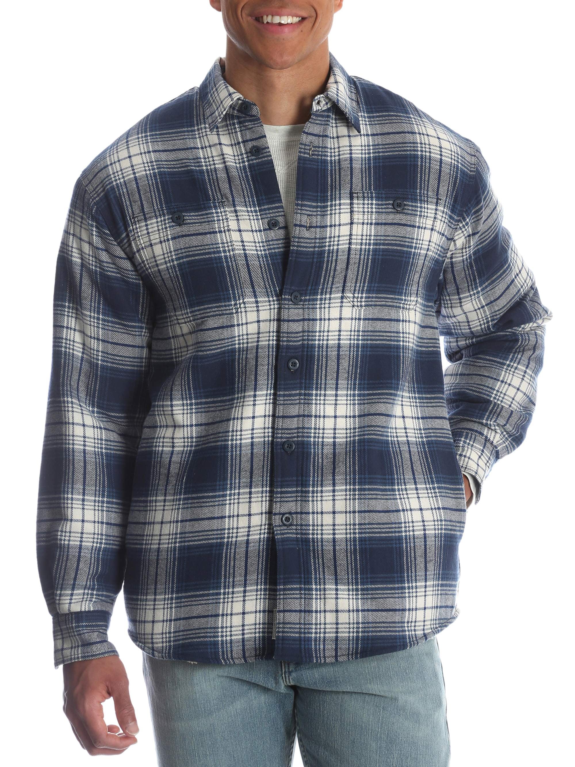 Wrangler - Wrangler Men's and Big Men's Sherpa Lined Flannel Shirt ...