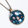 thumbnail image 2 of Christmas Santa Claus Necklace Personalized Custom Photo Round Pendant Adjustable Stainless Steel Necklaces with Gift Box for Men Women Mothers Valentine's Jewelry Gift, 2 of 6