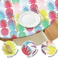 thumbnail image 4 of 44in Round Tablecloth with Elastic Edge, Waterproof Fitted Table Cover for 36-44" Tables, Pineapple Theme Polyester Reusable Table Cloths Wipe Clean for Picnic, Dining, Outdoor Use and Party Decor, 4 of 7