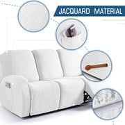 TAOCOCO Recliner 3 Seater Sofa Slipcover Anti-Slip Couch Cover for Reclining Sofa Home Furniture Protector, Beige